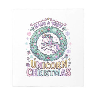 Einhorn hat ein sehr Einhorn-Weihnachten Fett Typo Notizblock