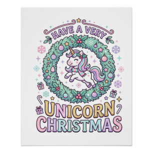 Einhorn hat ein sehr Einhorn-Weihnachten Fett Typo Poster
