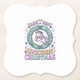 Einhorn hat ein sehr Einhorn-Weihnachten Fett Typo Untersetzer