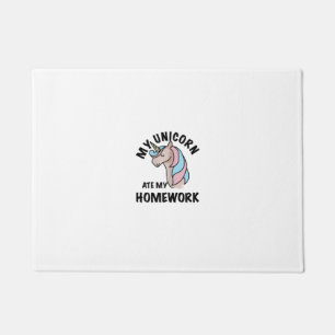 Einhorn Hat Meine Hausaufgaben T Shirt Mädchen Fra Fußmatte
