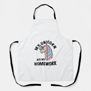 Einhorn Hat Meine Hausaufgaben T Shirt Mädchen Fra Schürze