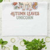 Einhorn Herbstblätter Einhorn Grafikdesign Merch Geschirrtuch (Gefaltet)