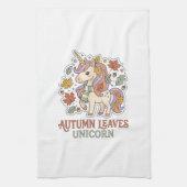 Einhorn Herbstblätter Einhorn Grafikdesign Merch Geschirrtuch (Vertikal)