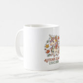 Einhorn Herbstblätter Einhorn Grafikdesign Merch Kaffeetasse (Vorderseite Links)