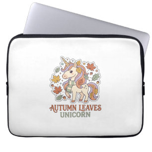 Einhorn Herbstblätter Einhorn Grafikdesign Merch Laptopschutzhülle