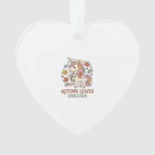Einhorn Herbstblätter Einhorn Grafikdesign Merch Ornament