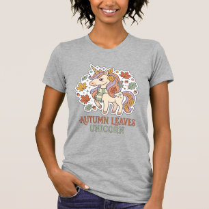 Einhorn Herbstblätter Einhorn Grafikdesign Merch T-Shirt