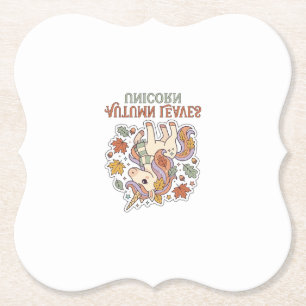 Einhorn Herbstblätter Einhorn Grafikdesign Merch Untersetzer