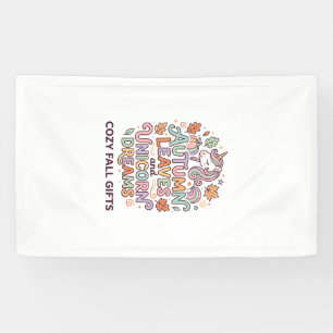 Einhorn Herbstblätter und Einhorn-Träume Fette Typ Banner