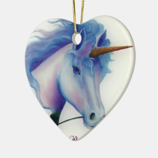 Einhorn-Herz Keramikornament (Links)