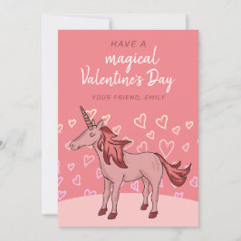 Einhorn Herzkids Unterricht Valentinstag Feiertagskarte