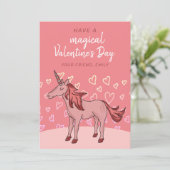 Einhorn Herzkids Unterricht Valentinstag Feiertagskarte (Stehend Vorderseite)