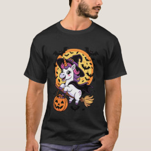 Einhorn-Hexe Jack-o-Lantern-Kandiebehälter Hallowe T-Shirt