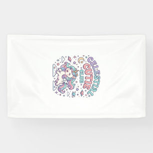 Einhorn Himmels-Cutie-Club Retro-Stil Produkt G Banner