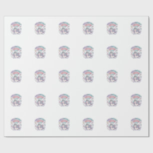 Einhorn Himmels-Cutie-Club Retro-Stil Produkt G Geschenkpapier