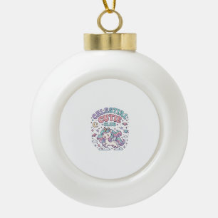 Einhorn Himmels-Cutie-Club Retro-Stil Produkt G Keramik Kugel-Ornament