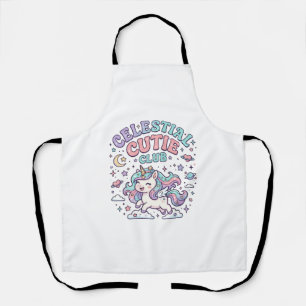 Einhorn Himmels-Cutie-Club Retro-Stil Produkt G Schürze