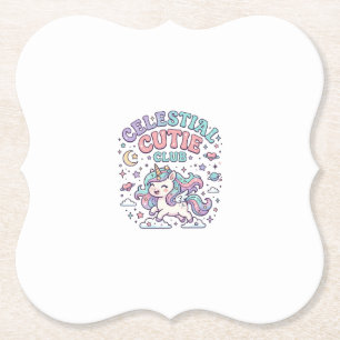 Einhorn Himmels-Cutie Club Retro-Stil Produkt G Untersetzer