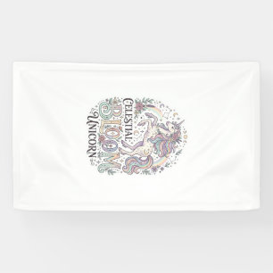 Einhorn Himmelsblüte Einhorn Premium Vektor Typ Banner
