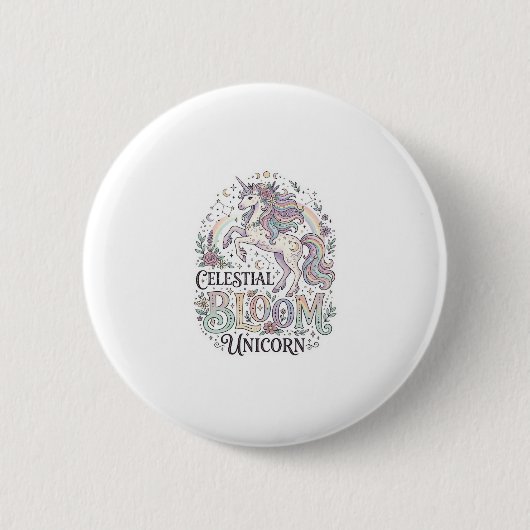 Einhorn Himmelsblüte Einhorn Premium Vektor Typ Button (Vorderseite)