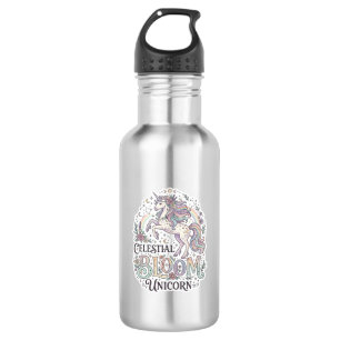 Einhorn Himmelsblüte Einhorn Premium Vektor Typ Edelstahlflasche