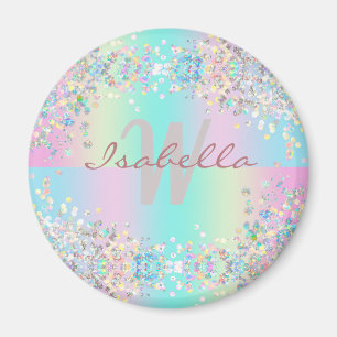 Einhorn Holografischer Glitter Magnet