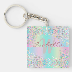 Einhorn Holografisches Glitter Schlüsselanhänger