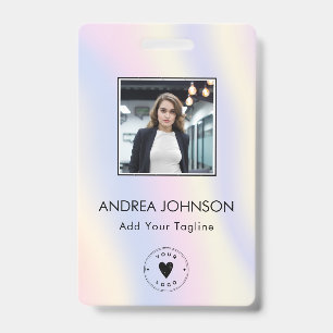 Einhorn-Hologramm-Foto-Logo-Barcode-Name in Pastel Ausweis