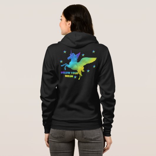 Einhorn Hoodie (Schwarz voll)