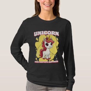 Einhorn Horn zuerst ins Glück Einhorn T-Shirt