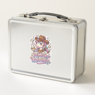 Einhorn Howdy Einhorn Geschenkidee Aufkleber und S Metall Brotdose