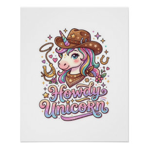 Einhorn Howdy Einhorn Geschenkidee Aufkleber und S Poster