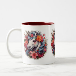 Einhorn, hübsches Design Zweifarbige Tasse