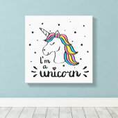 Einhorn | Ich bin ein Einhorn Leinwanddruck (Insitu (Holzboden))