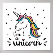 Einhorn | Ich bin ein Einhorn Poster (Vorne)