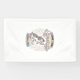 Einhorn Ich kam ich sah ich funkelte druckfertiger Banner