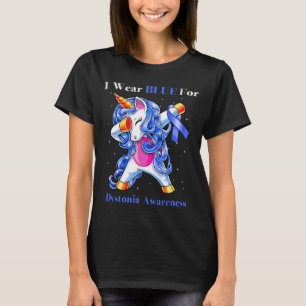Einhorn Ich trage Blau für Dystonie-Bewusstsein T-Shirt