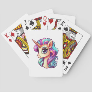 Einhorn-Illustration im Cartoon-Stil Spielkarten