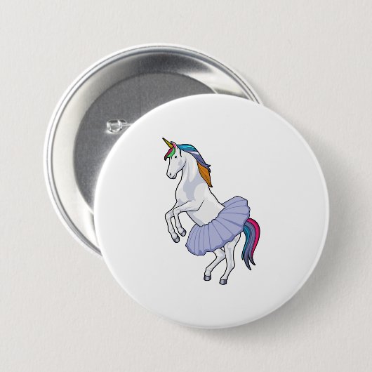 Einhorn im Ballett mit Rock Button (Vorne & Hinten)