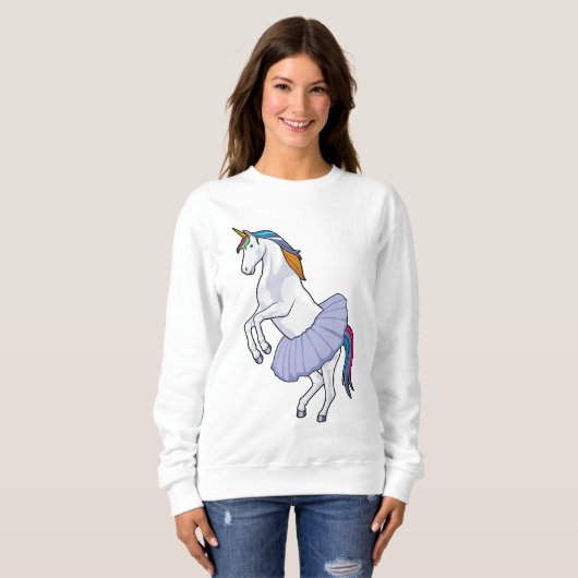 Einhorn im Ballett mit Rock Sweatshirt (Vorne ganz)