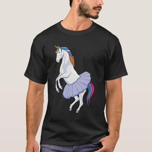 Einhorn im Ballett mit Rock T-Shirt (Vorderseite)