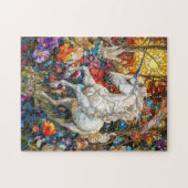 Einhorn im Blumengarten Puzzle (Horizontal)