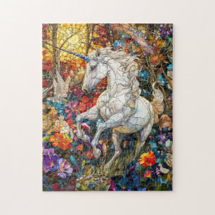 Einhorn im Blumengarten Puzzle