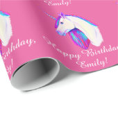Einhorn im Farbnamen kundengerecht Geschenkpapier (Rolleneckpunkt)