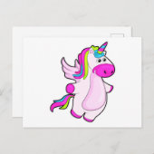 Einhorn im Fliegen Postkarte (Vorne/Hinten)