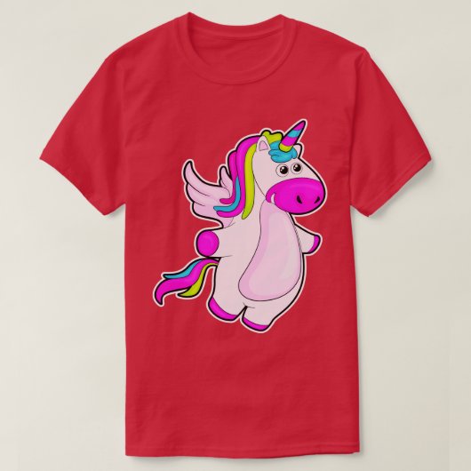 Einhorn im Fliegen T-Shirt (Design vorne)