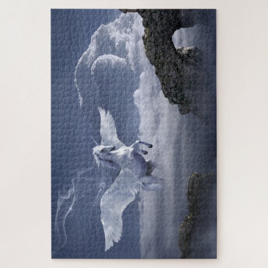 Einhorn im Flug Puzzle (Vertikal)