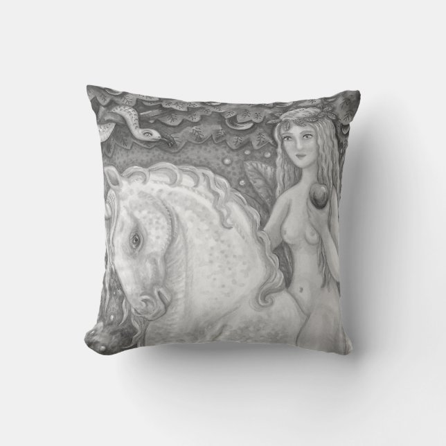 Einhorn im Garten Eden EVE PILLOW Fantasy Kissen (Vorderseite)
