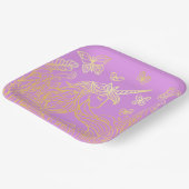 Einhorn im Garten Gold Pappteller (Gewinkelt)