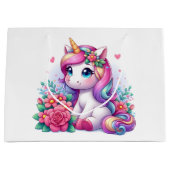 Einhorn im Garten Große Geschenktüte (Vorderseite)